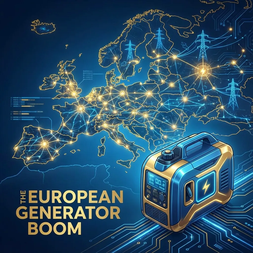 Mapa de Europa con generadores eléctricos
