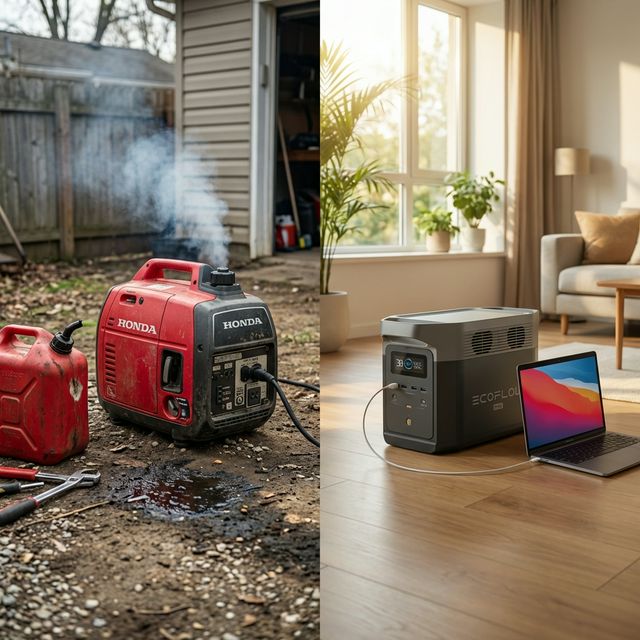 Generador Solar vs. Gasolina: ¿Cuál es Realmente Más Rentable? [Comparativa 2026]